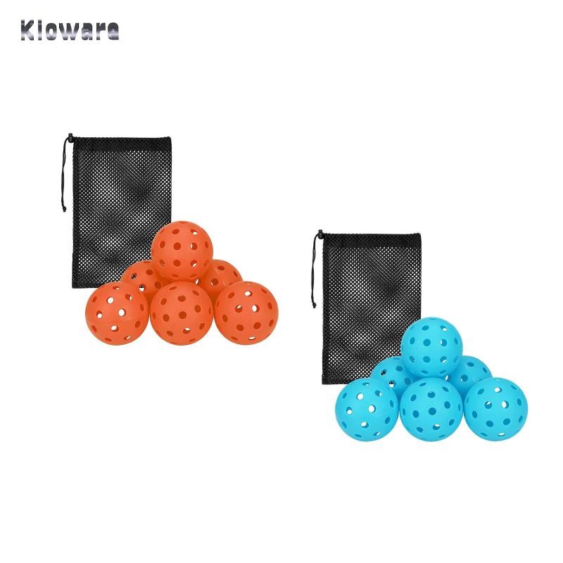 Kloware 6x 40 Lỗ Quả Bóng Pickleball Kích Thước Chính Thức, Chuẩn Ngoài Trời, Phù Hợp Cho Các Giải Đ