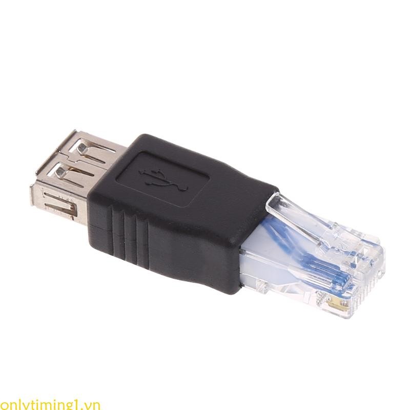 Onlytiming1 1-Pack USB Type A Female to RJ45 Male Connector Crystal USB USB Transfer Plug