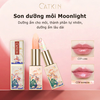  Son dưỡng môi CATKIN MOONLIGHT,Son khóa ẩm môi,màu chính hãng,Son đổi màu theo nhiệt độ,son chữa nứt môi 