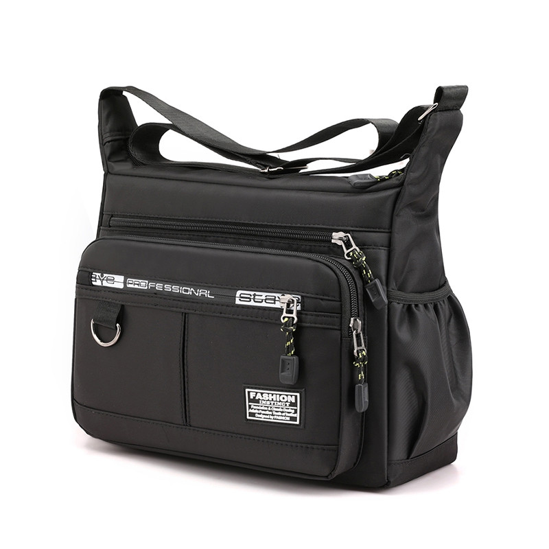 Túi đeo chéo nam vải Canvas mới, nhiều lớp, bền bỉ, dung tích lớn cho chợ đêm#s216