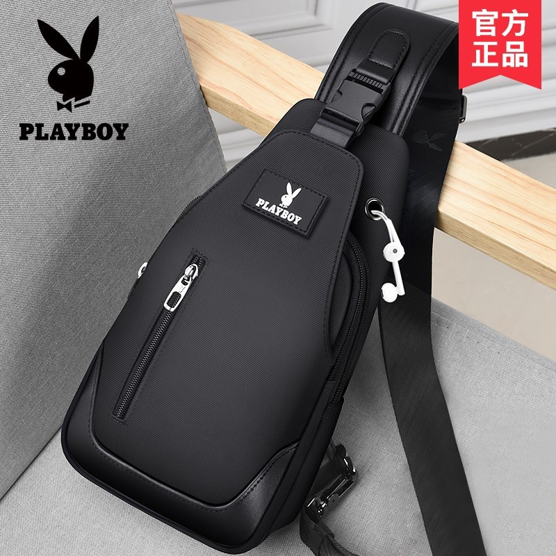 PLAYBOY Nam Túi Đeo Vai Túi Messenger Dạo Phố Vải Ngực Túi Nam Dung Tích Lớn Mùa Hè Ba Lô Nhỏ