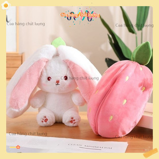   Bông Tai Dài Thỏ Nhồi Bông 2 Trong 1 Ráp Trái Cây Cosplay Dâu Và Cà Rốt Món Quà Dễ Thương 25CM35CM 