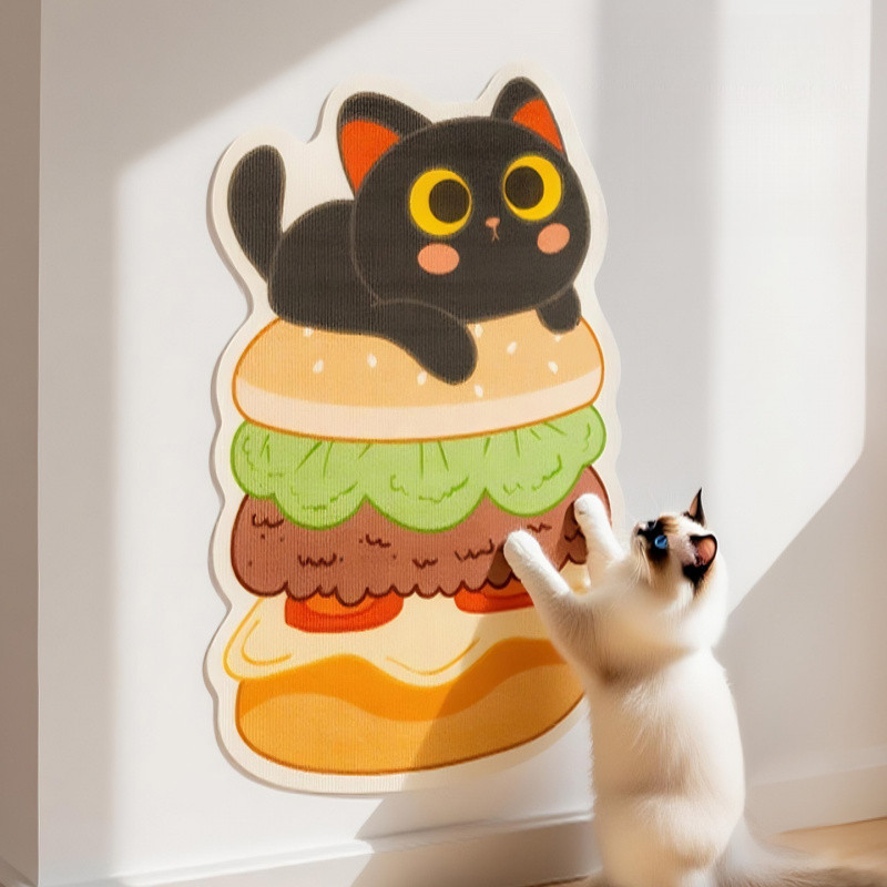 Pet Cat Scratch Board Sticker Wall Cat Climbing Mat Burger Wall Sticker Wall Protection Anti-Cat Scr