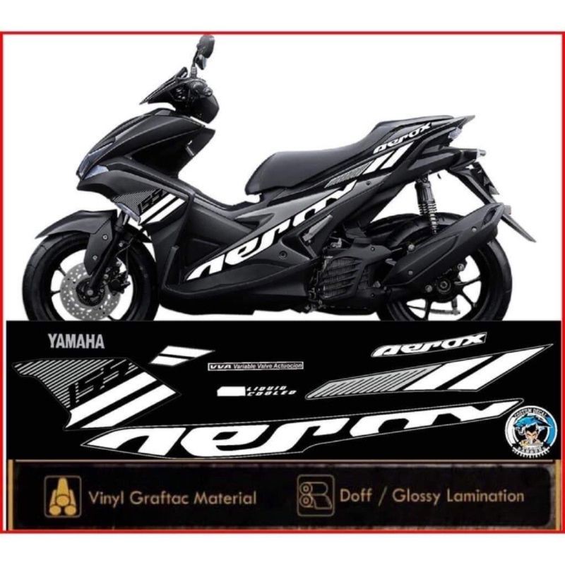 TEM RỜI NVX Aerox trắng bạc đen  125,150,155