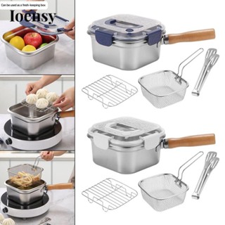 Nồi Chiên Sâu Làm Nồi Vuông, Chảo Chiên, Nồi Hấp Và Pasta, Bộ Di Động Làm Bằng Thép Không Gỉ Có Giỏ Và Chèn Để Nấu Ăn Tại Nhà