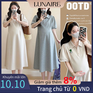 Váy mùa hè cho bà bầu, thời trang mới, cổ bẻ, dáng rộng, dài vừa, váy mùa hè nhỏ nhắn cho phụ nữ, Siêu hot, Dáng Dài, Chất Cotton, đầm bầu bigsize, cực xinh thanh lịch, váy bầu mùa hè, phong cách Hàn Quốc, rất dễ mặc, thun, dễ thương, Cách Điệu