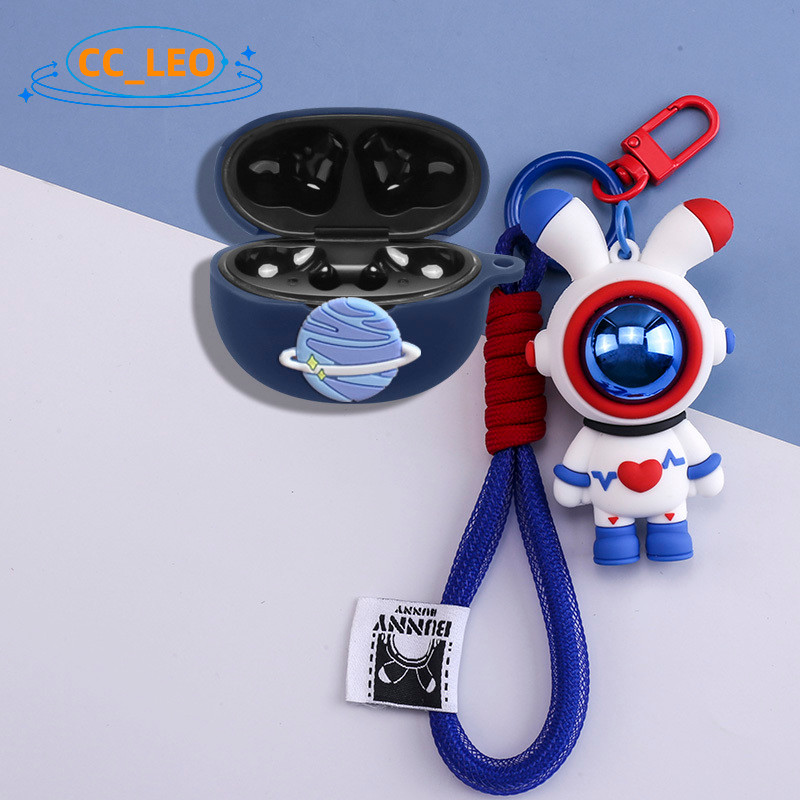 for QCY MeloBuds N70 Case Silicone Soft Case Suitable for QCY MeloBuds N70 Cute Keychain Pendant Car