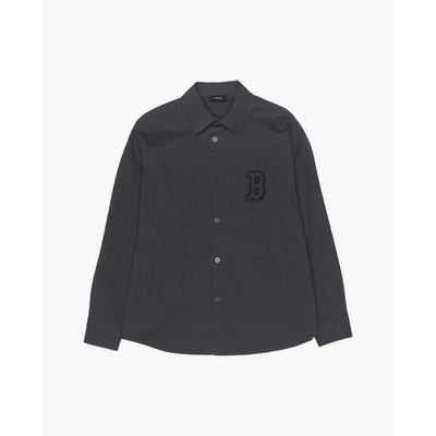 MLB - Áo khoác sơ mi unisex cổ bẻ tay dài phối logo_3AWSV0154-43CGS