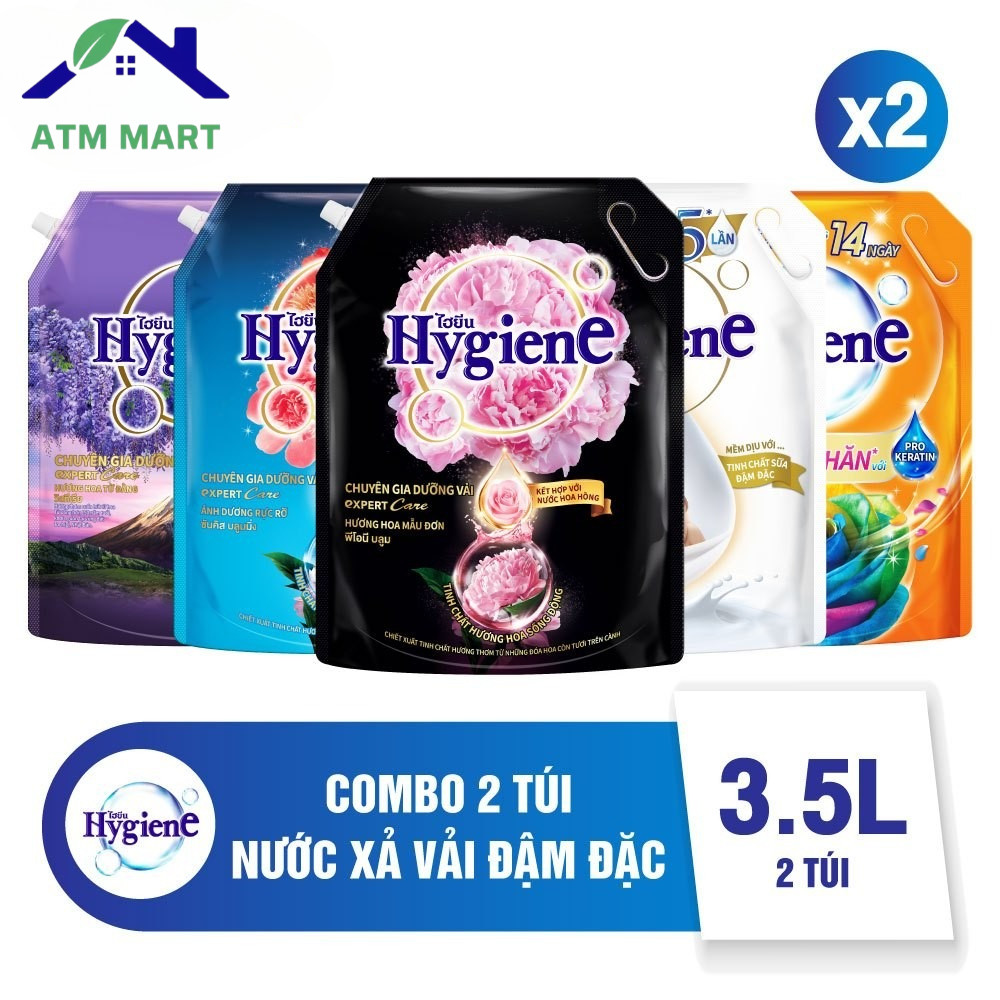(Hoả Tốc HN) Combo 2 Nước Xả Vải Đậm Đặc Hygiene 3.5/3L Hàng Chính Hãng Sản Xuẩt Tại VN