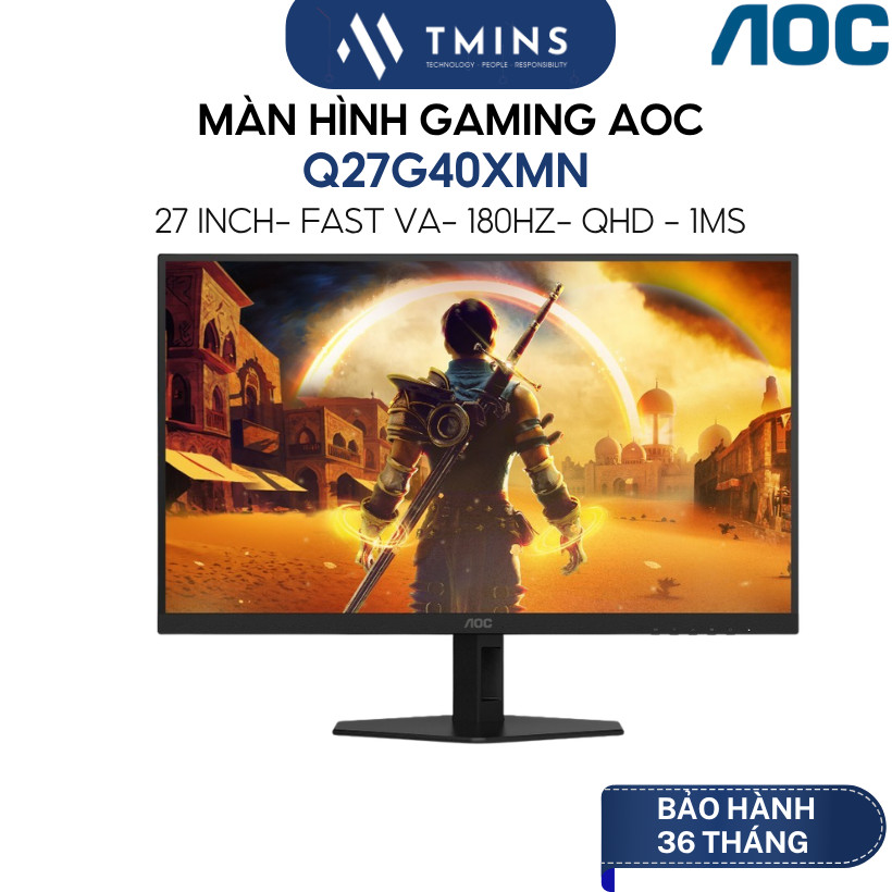 Màn hình gaming AOC Q27G40XMN (27 inch/Fast VA Mini LED/QHD/180Hz/1ms) - Hàng chính hãng
