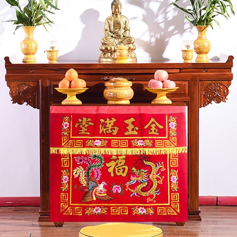 #金玉满堂福禄潮汕中式寿围 Bulongfeng Lễ Hội Váy Bàn Hộ Gia Đình Tám Bàn Bất Tử Hokkien Jinyu Full House Fu Lu Ch