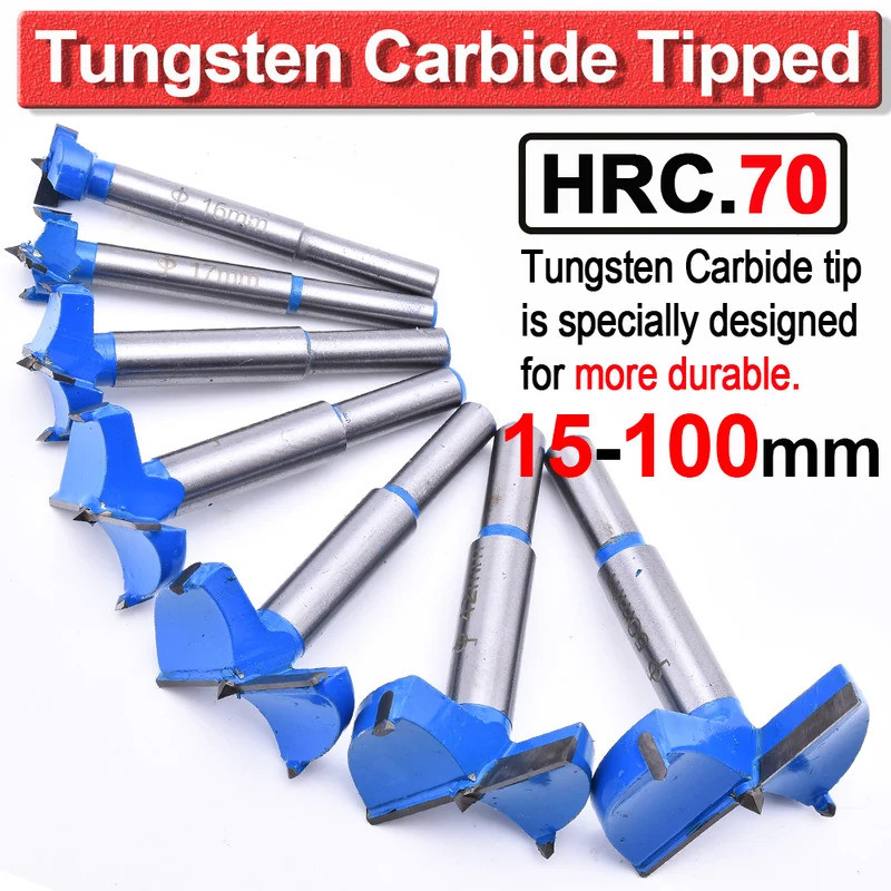 15-100mm Carbide Tipped Forstner Bit Set Boring Hole Saw Cutter Bộ mũi khoan chế biến gỗ cho gỗ nhựa