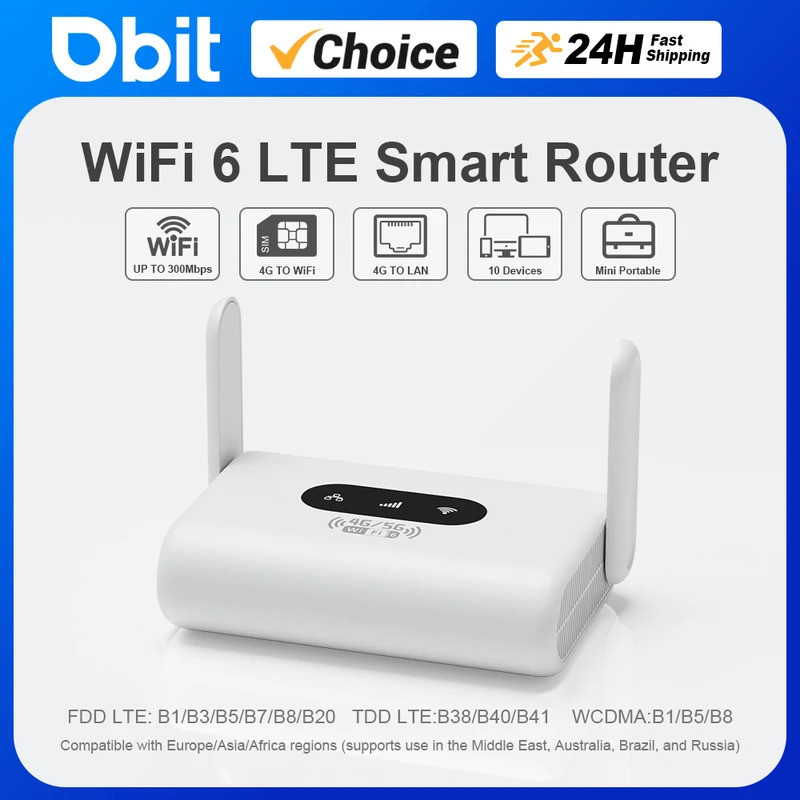 Bộ định tuyến WiFi6 Bộ định tuyến 4G LTE Modem 300Mbps Bộ định tuyến di động WiFi 4G Tương thích với