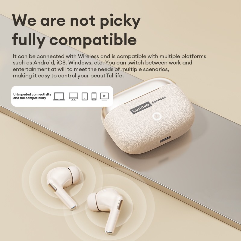 Lenovo LE221 Tai nghe Bluetooth HIFI Âm thanh vòm Giảm tiếng ồn Trò chơi có độ trễ thấp Bluetooth 6.0 | BigBuy360 - bigbuy360.vn