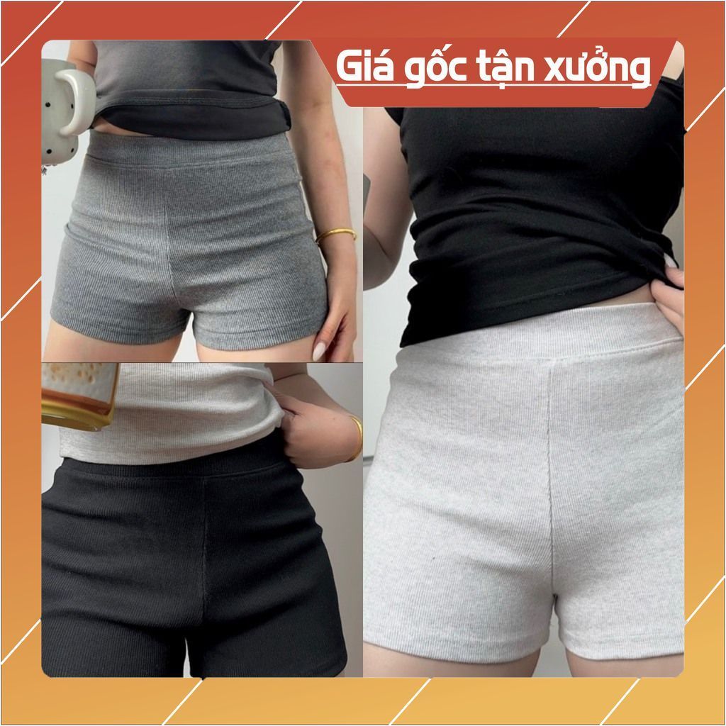 COMBO 3 QUẦN Đùi Biker Short Lưng Cao Vải Gân Co Dãn, Quần đùi dáng ôm tôn dáng có BGSIZE - 75KG
