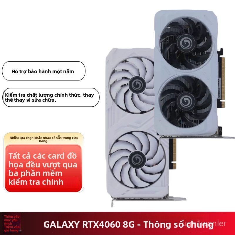 Card màn hình Galax RTX 4060 8GB vga rời pc gaming chạy ai render đồ họa chiến game 3A mượt mà chính