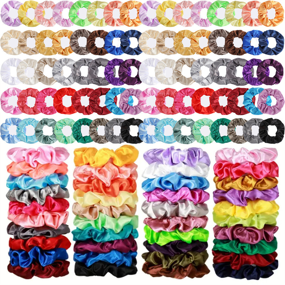 Bộ Satin Scrunchy Dây Buộc Tóc Đơn Giản Phù Hợp Với Pháp Buộc Tóc Đuôi Ngựa Dây Buộc Tóc Nữ Phụ Kiện