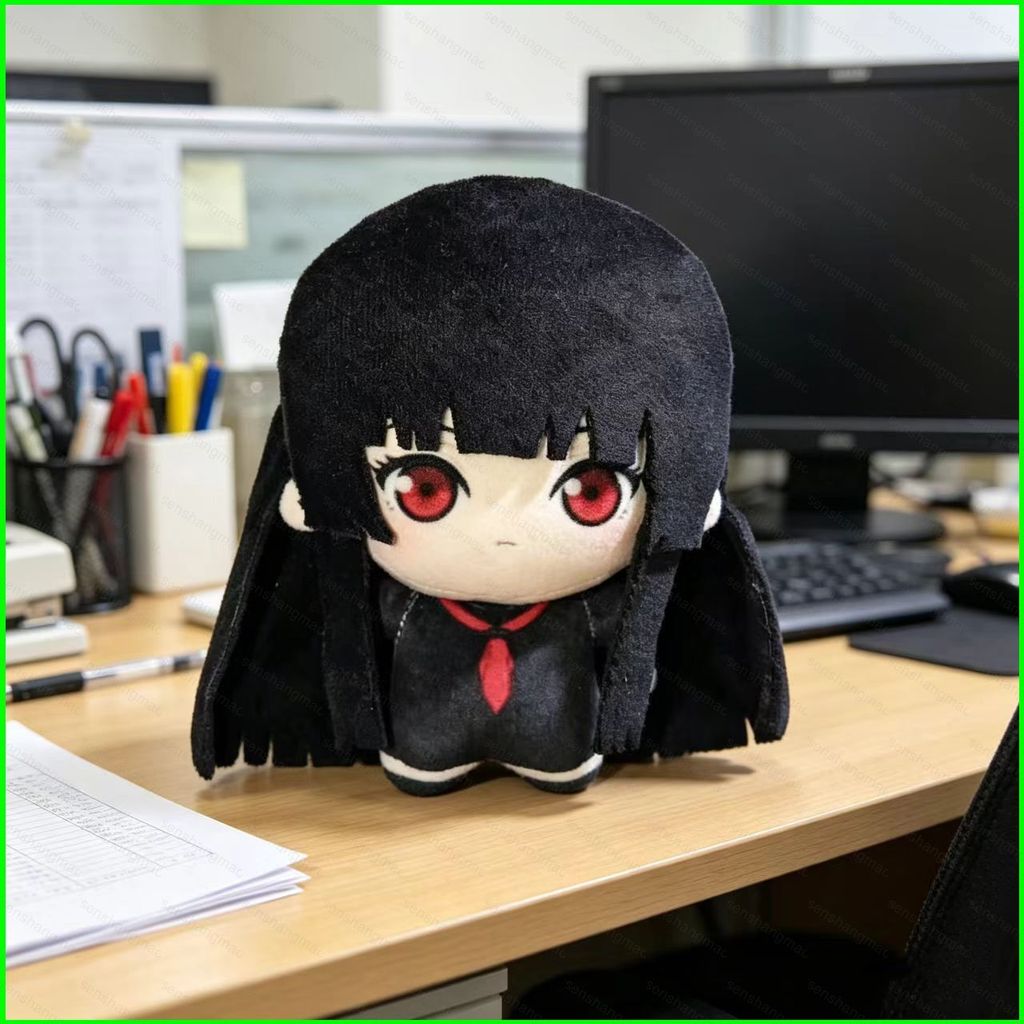 PS1 Hell Girl Enma Ai Plushie Dễ Thương Đen Tóc Dài Mắt Đỏ Kawaii Hoạt Hình Túi Charm SP1