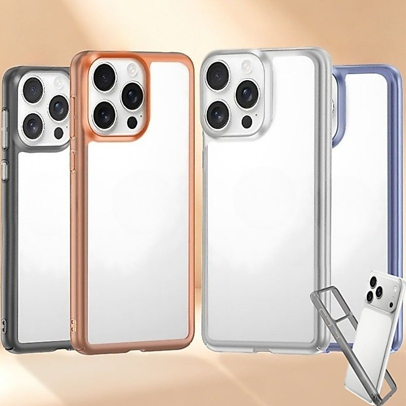Ốp Khung PC Không Có Bảng Điều Khiển Mặt Sau Ốp điện thoại Silicon Tản Nhiệt Cho IPhone 16 Pro Max I