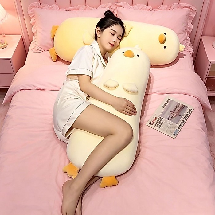 🔥có sẵn🔥90CM Gối ôm gà vàng dài thú bông Quà tặn Có sẵn cho bé gái phòng ngủ con gái