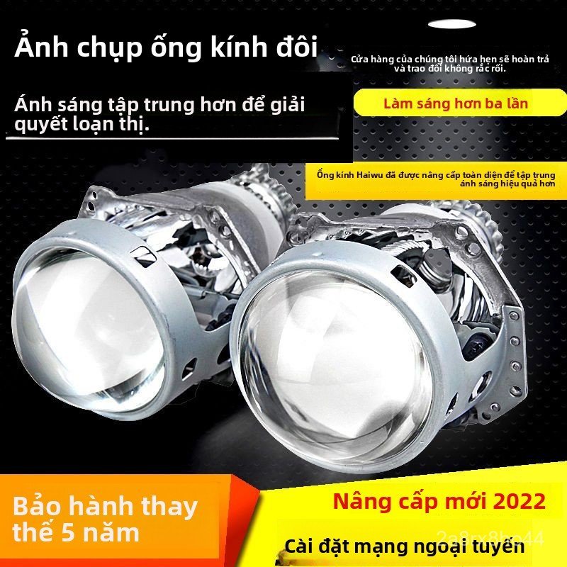 Bi cầu Xenon LED Hella 5 chân H4 H7 cho ô tô độ đèn pha hội tụ ánh sáng siêu xa mắt quỷ đẹp