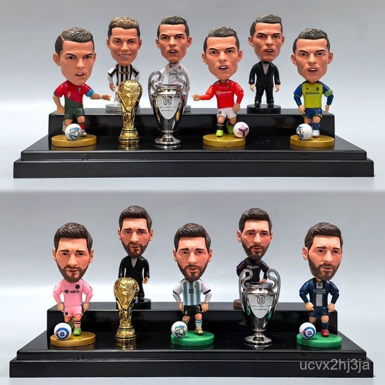 Mô hình Figure Messi Ronaldo trang trí bàn làm việc vật phẩm kỷ niệm cho fan bóng đá quà tặng hot