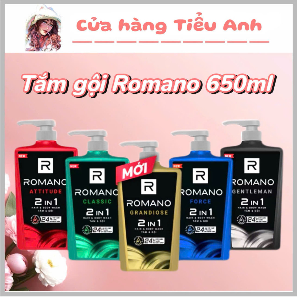 Sữa Tắm Gội 2in1 Romano 650g