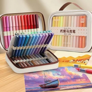  Acrylic Marker Grasp 120 màu bút vẽ cao cấp ngòi Brush vẽ mọi chất liệu không thấm giấy độ che phủ cao chồng màu tốt 