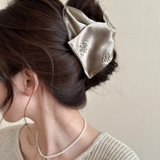  Kẹp Kẹp Kẹp Nữ Satin Hoa Hồng Tam Giác Kẹp Tóc Cá Mập 