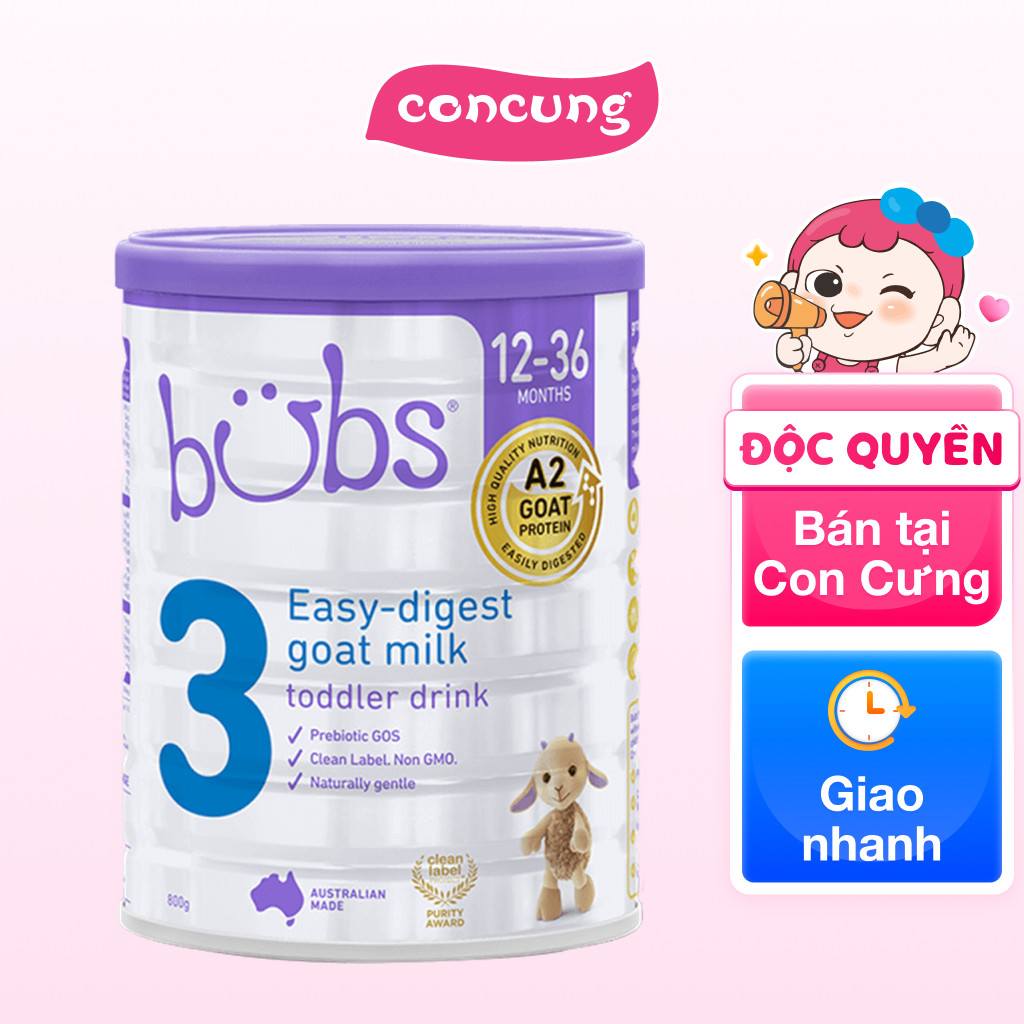 Sữa dê Bubs Goat 800g số 3 (12 - 36 tháng)