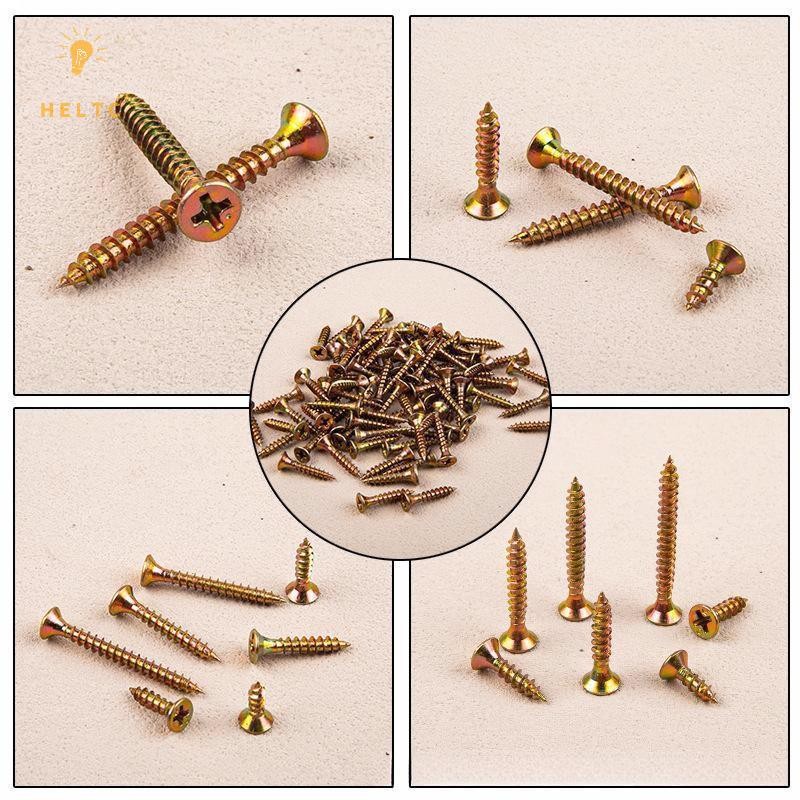 [HELTC] 520 Cái M3.5 Bộ ốc vít tự dính Bộ vít mạ kẽm màu sắc để trang trí nhà cửa công nghiệp chế bi