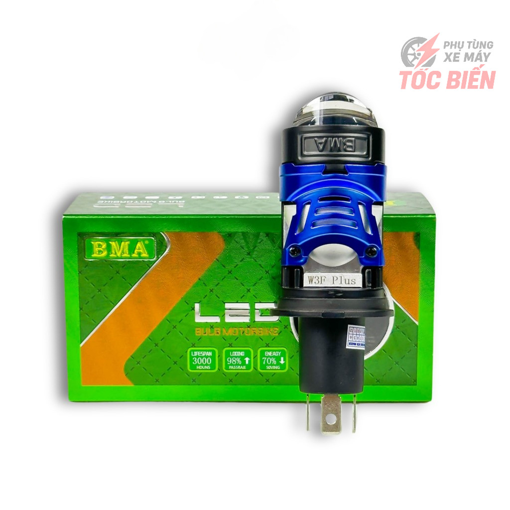 Đèn Pha (Đèn Trước) LED Bi Cầu W3F Plus BMA 60W 12–24V DC Chân H4 – Bản Mới 2026