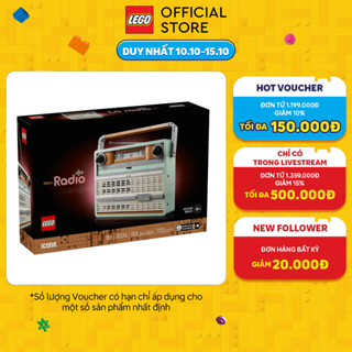 LEGO ICONS 10334 Đồ Chơi Lắp Ráp Đài Radio Cổ Điển (906 chi tiết)