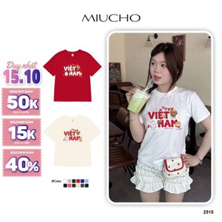 Áo baby tee Việt Nam hình gấu dễ thương BST Miucho vải cotton thoáng mát co giãn size S M L in mix