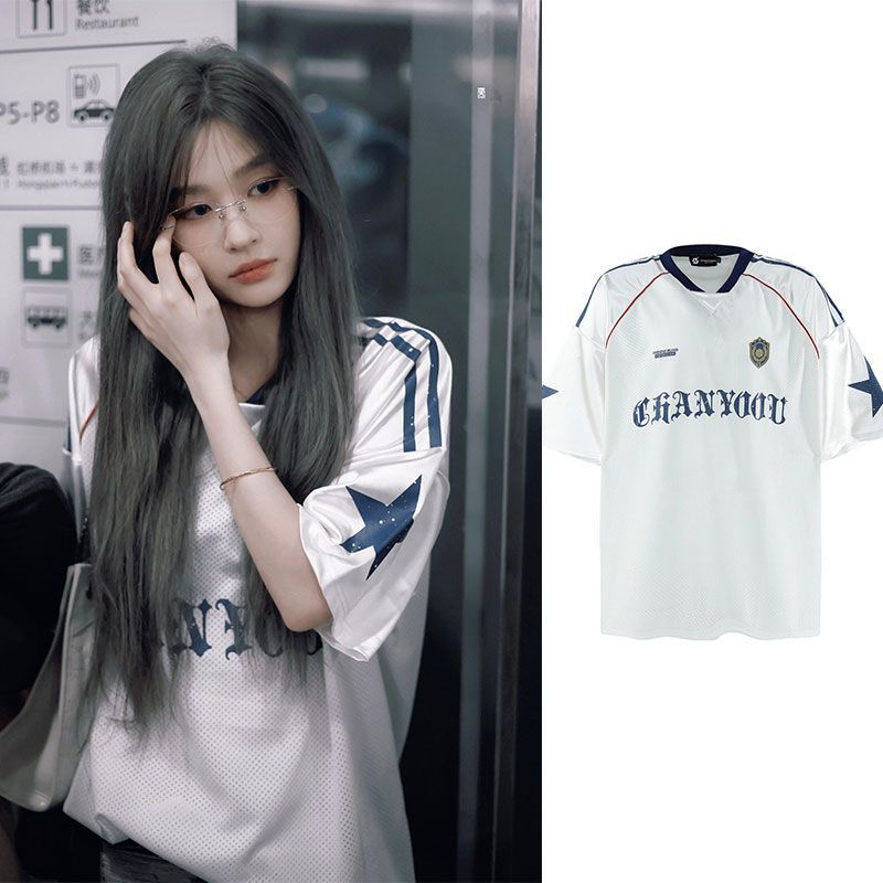 SNH48 Wang Yi Cùng Phong Cách Mỹ Retro Rời Thiết Kế Cao Cấp Phù Hợp Với Áo Thun Khâu Tay Ngắn Micro-