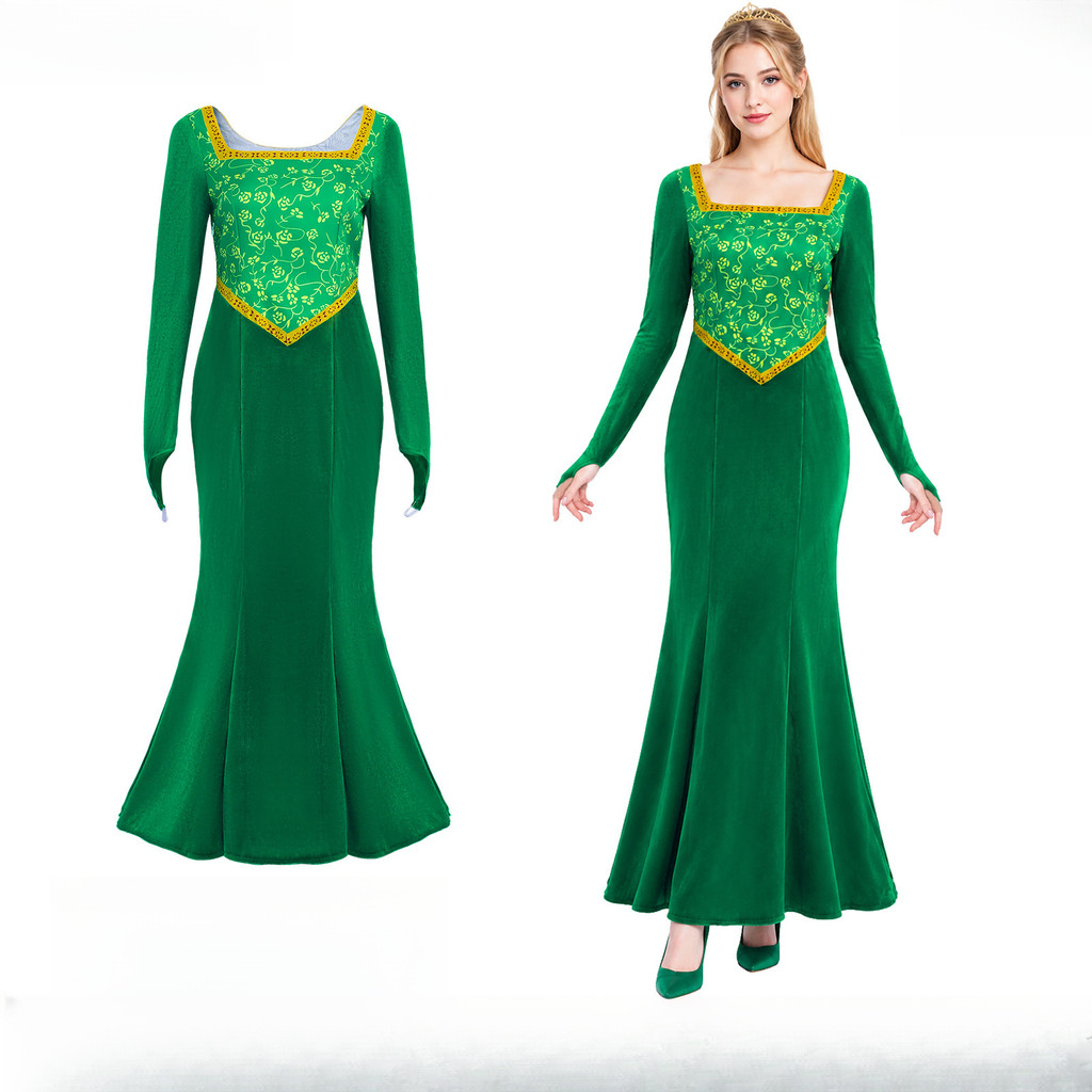 Monster Slake Fiona Công Chúa cos Trang Phục Halloween Trang Phục Công Chúa Fiona Đầm Dài WJG