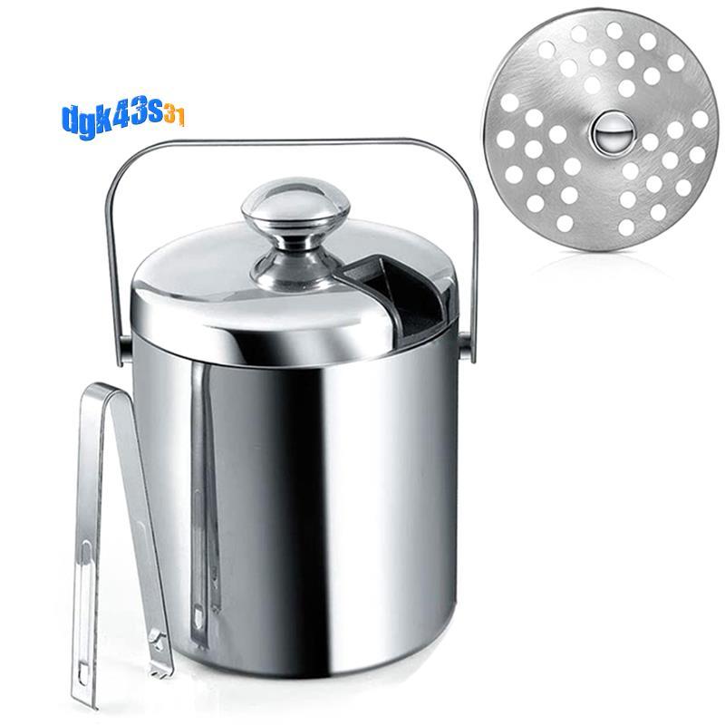 Xô đá có nắp, Xô đá hai lớp có nắp, bằng thép không gỉ, Xô đá cách nhiệt 1,3 lít