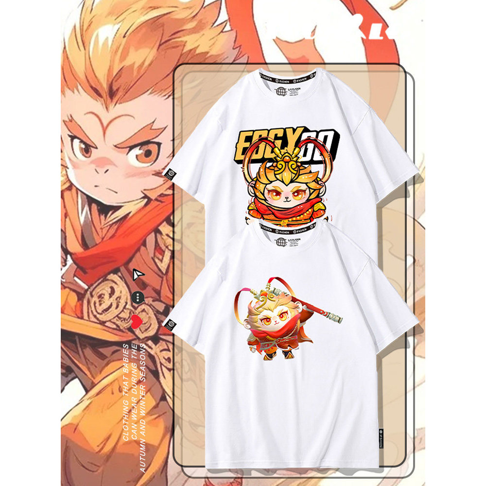 2026 Hàng sẵn có Phong cách mới Egg Boy Joint Monkey King Áo thun ngắn tay nam mùa hè Khỉ King Egg B