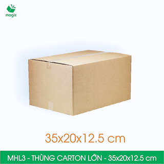 Mhl3 - 35x20x12,5 cm - combo 10 thùng carton đóng hàng lớn - hộp carton size lớn | magix packaging