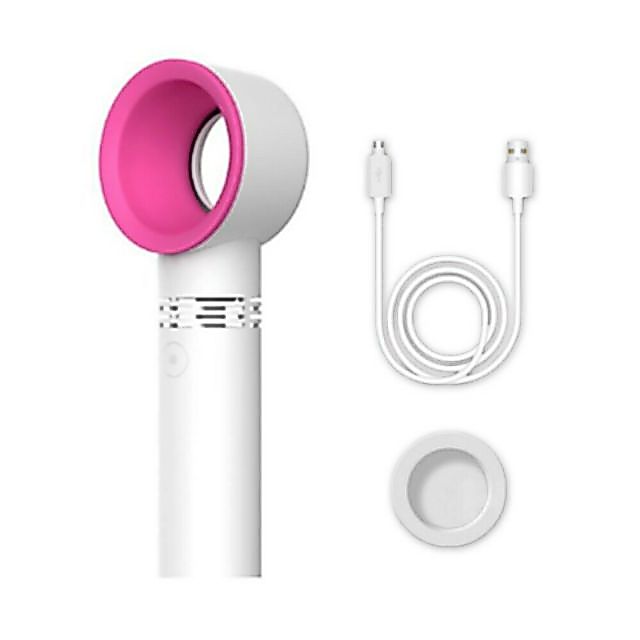 Quạt Cầm Tay Mini Không Cánh còm màu xanh và trắng