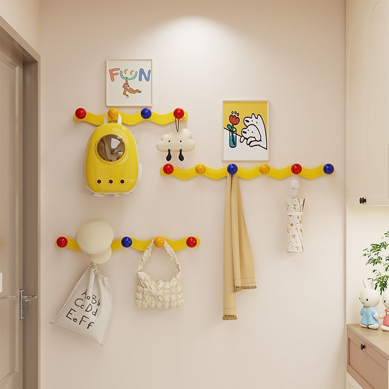 TQ~Dopamine-style wall-mounted coat hook for entryway, wall-mounted clothes rack, no-drill key and b
