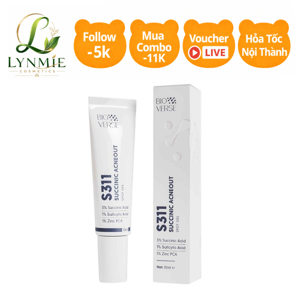 Gel chấm mụn Bioverse S311 Succinic Acneout hỗ trợ giảm mụn và se cồi mụn
