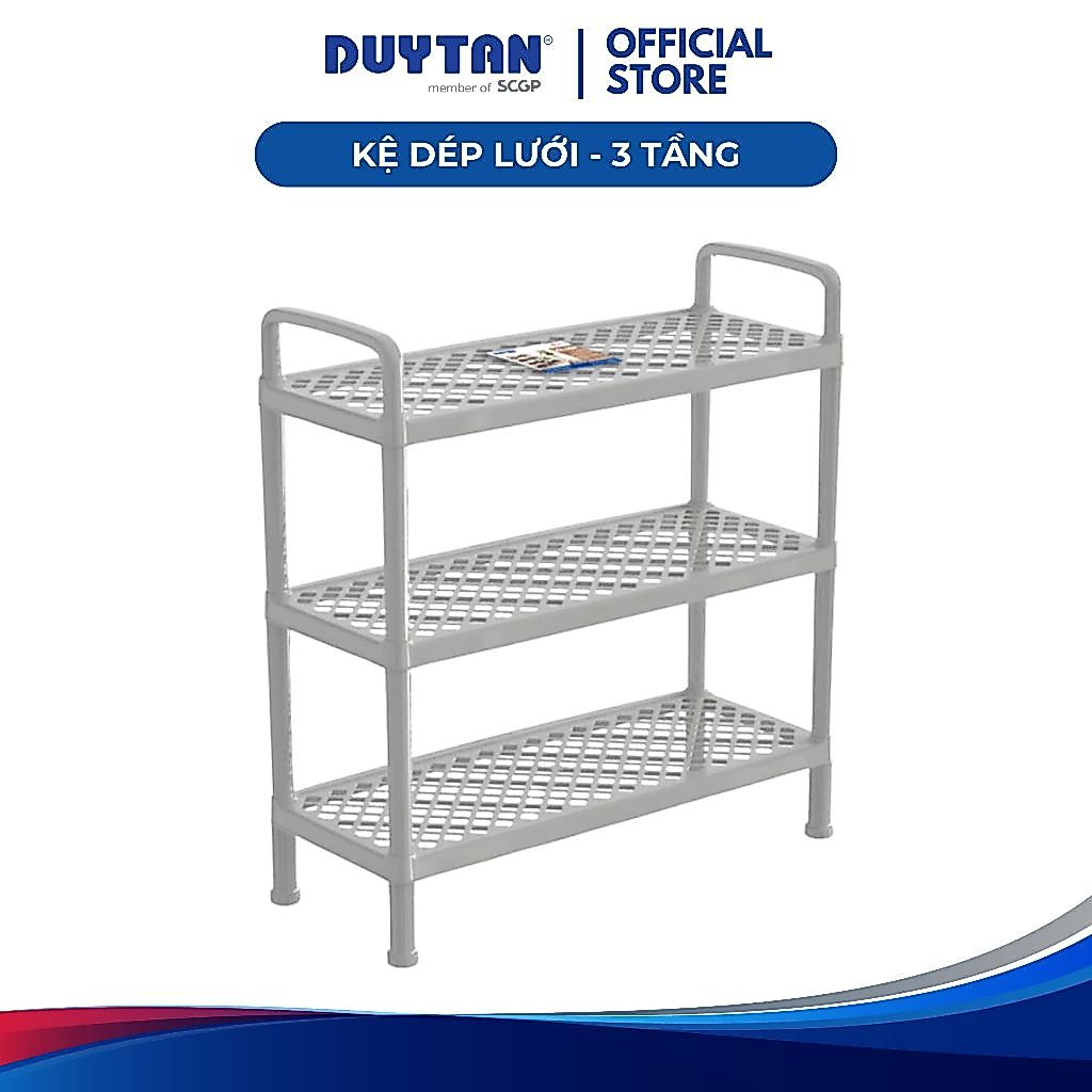 [Giao Màu Ngẫu Nhiên] Kệ Dép Lưới 1483 - 3T DUY TÂN nhựa PP, chứa được lên đến 10 đôi giày, dép