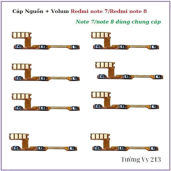 Cáp nguon + volum xiaomi redmi note 8/redmi note 7