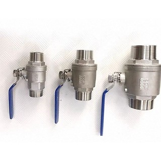 Van bi tay gạt INOX SUS 304 2 đầu ren ngoài 21 27 34 42 49 60
