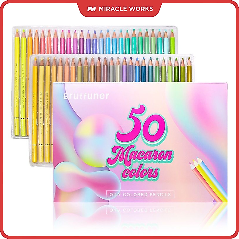 Bộ bút chì màu Macaron Brutfuner 12/24/50/72 Bút chì màu dầu