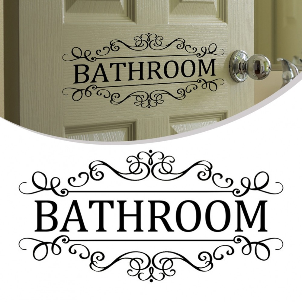 [DOLLDOLL-VN]Funny Bathroom Rules Vinyl Wall Sticker for Washroom Decoration Sign Decor