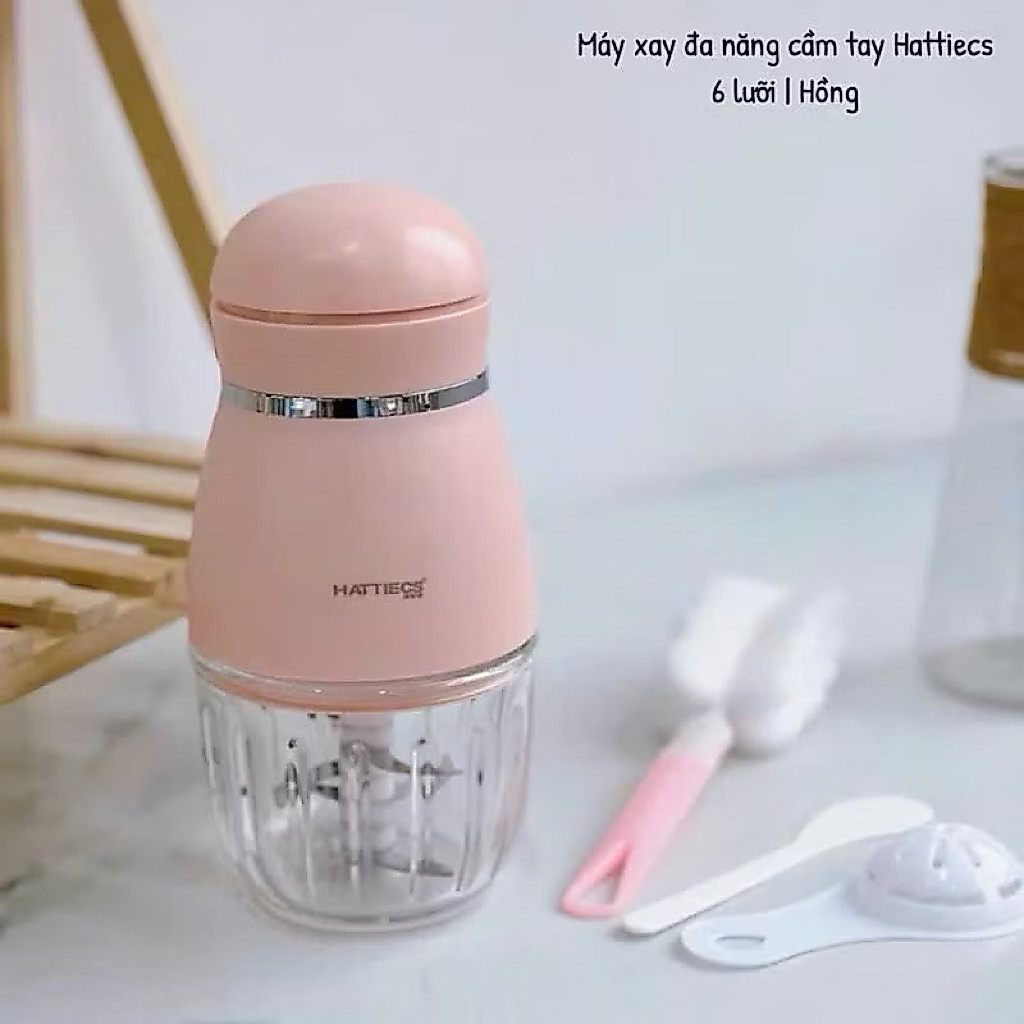 Máy xay HATTIECS 8 lưỡi xay tôm , thịt, cá thoải mái