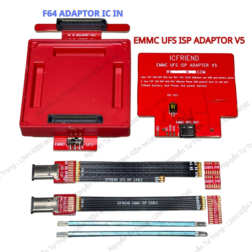 Đế ICFRIEND ISP V5 hỗ trợ kết nối UFS, EMMC, câu dây cho box F64