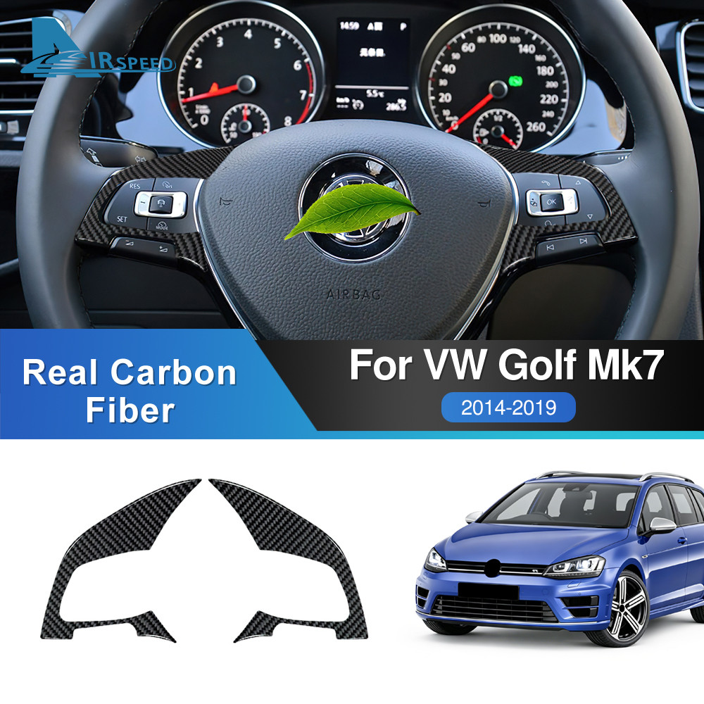 AIRSPEED Sợi Carbon Cho Volkswagen Golf MK7 2014-2019 Ô Tô teering Bánh Xe Bảng Điều Khiển Trang Trí Miếng Dán Phụ Kiện Nội Thất